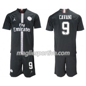 Completo Calcio Paris Saint Germain Cavani 9 Jordan Giallo Bambino Divisa Terza 2018/2019
